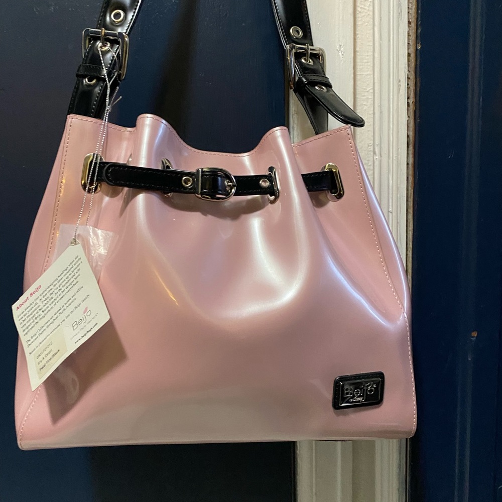 Pink  and Black Medium Beijo purse.